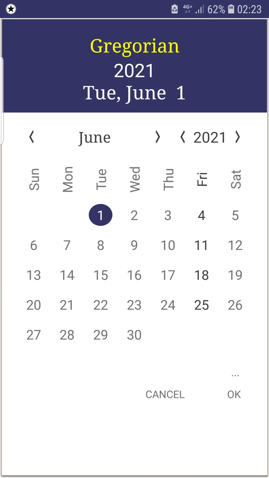 Iranian Calendar screenshot